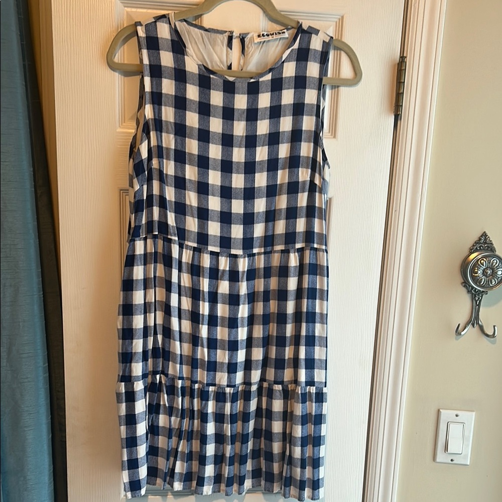 Gingham blue and white dress